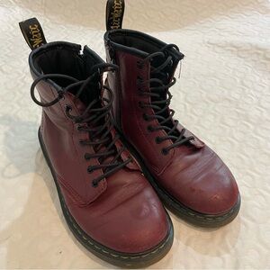 Dr.Martens Burgundy Girl Size 3 Fair Condition Boots Fall Winter Play Outdoor